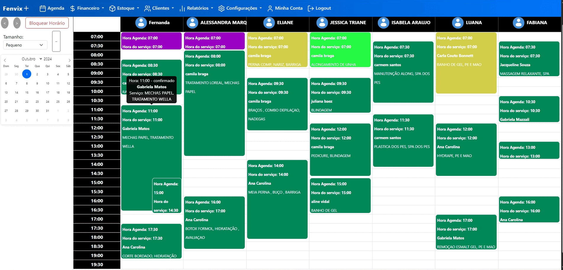Demonstração do sistema de agendamento